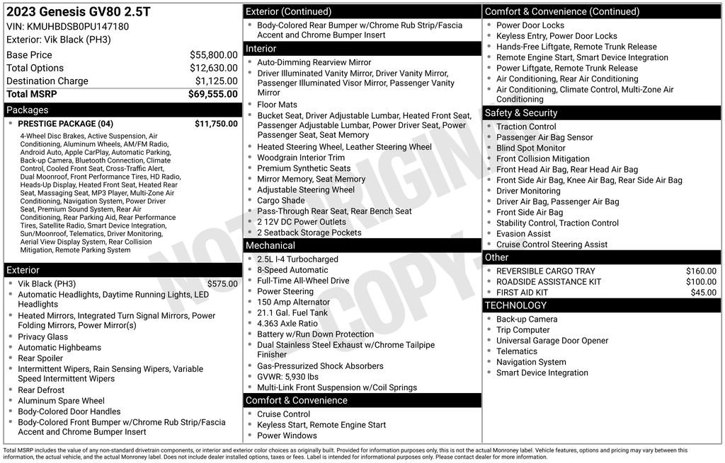 Used 2023 Genesis GV80 2.5T w/ Prestige Package image 4