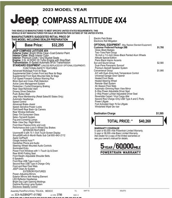 Used 2023 Jeep Compass Altitude w/ Sun and Sound Group image 4