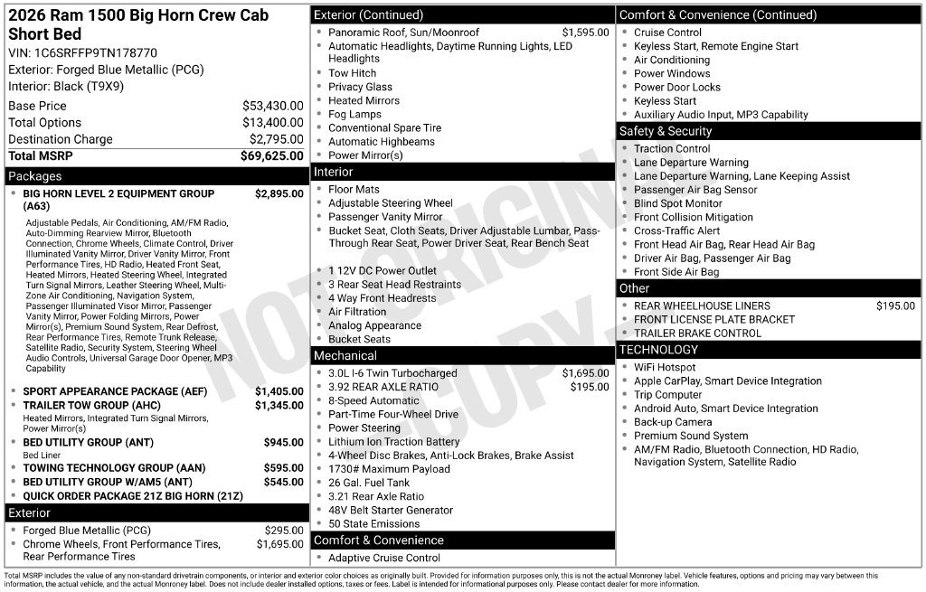 New 2026 RAM 1500 Big Horn AWD/4WD image 5