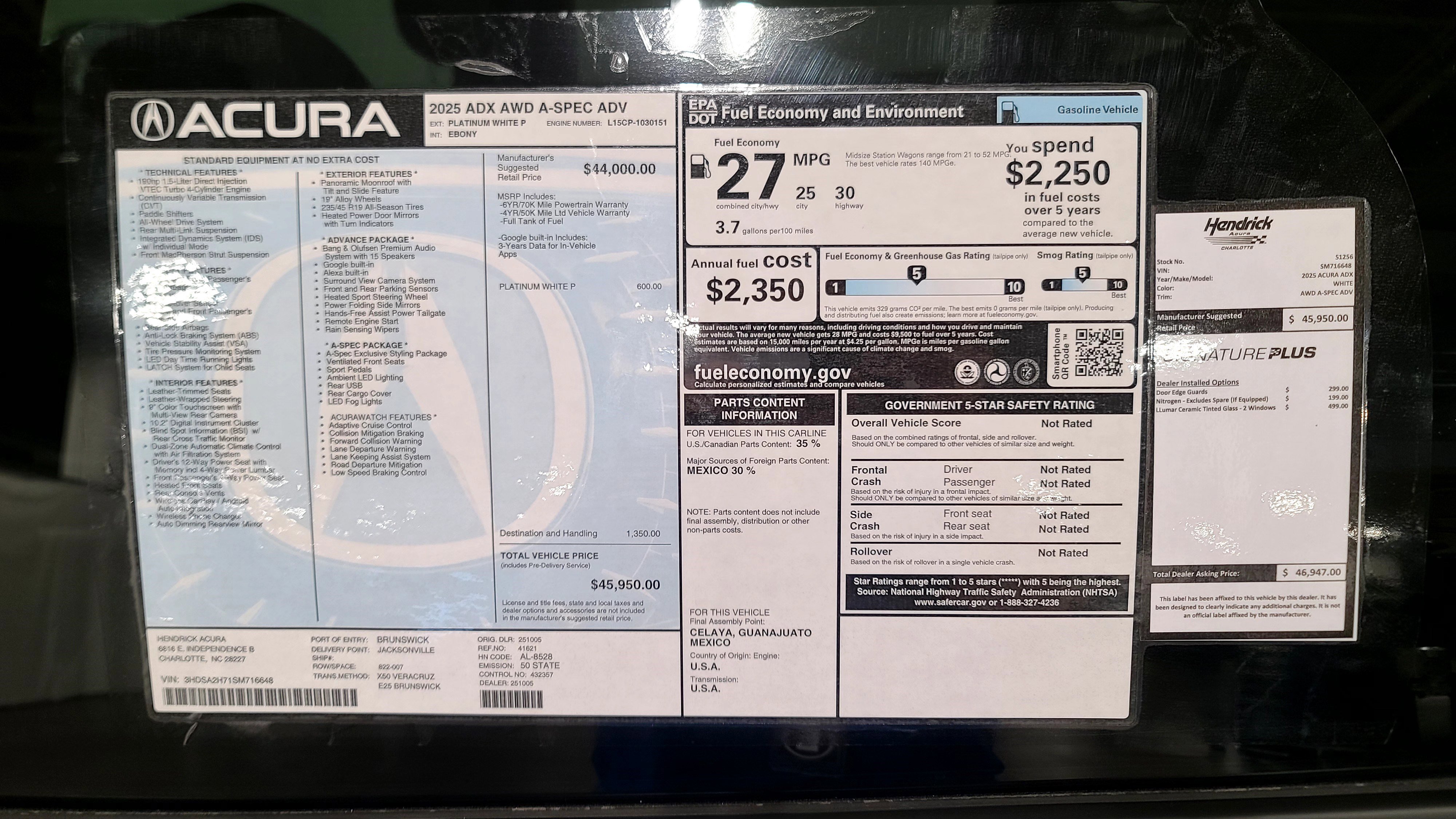 Certified 2025 Acura ADX A-Spec AWD/4WD image 35