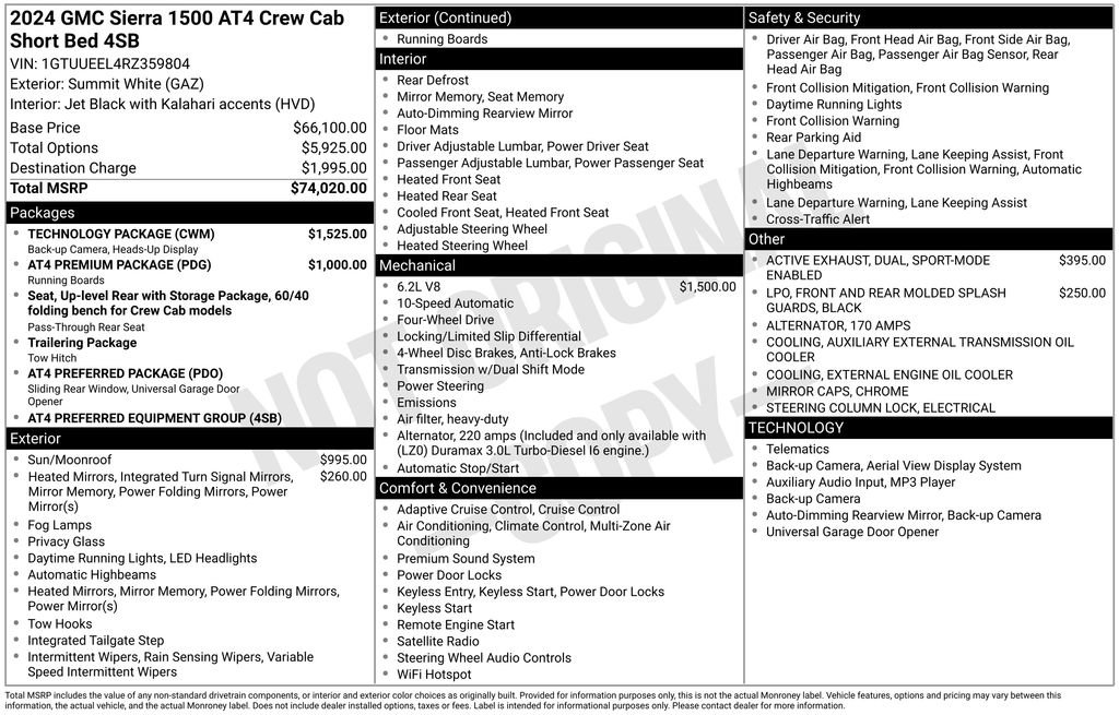 Used 2024 GMC Sierra 1500 AT4 w/ Technology Package image 15