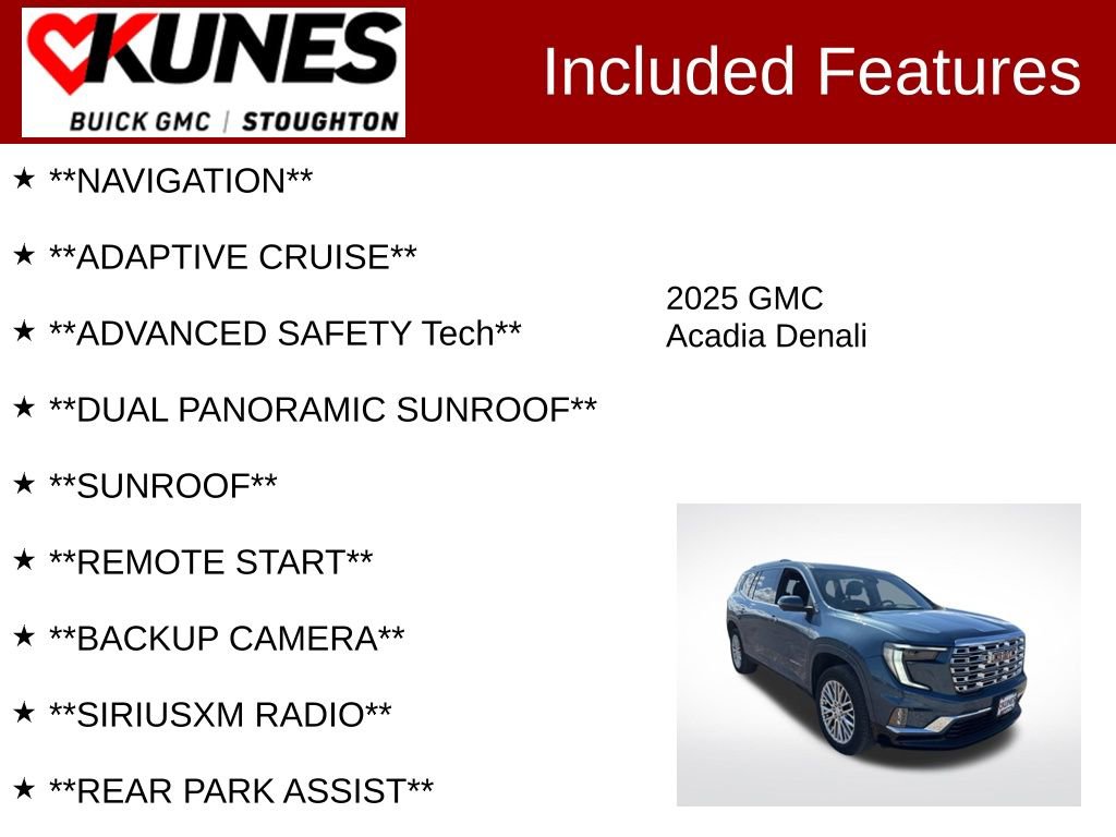 Used 2025 GMC Acadia Denali w/ Super Cruise Package AWD/4WD image 2