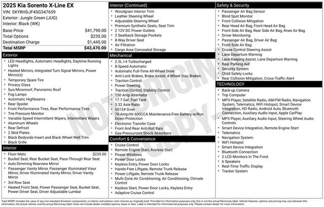 Certified 2025 Kia Sorento X-Line EX image 50