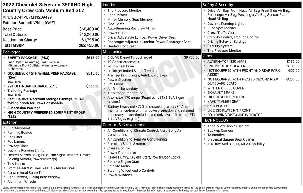 Used 2022 Chevrolet Silverado 3500 High Country w/ Safety Package II image 44