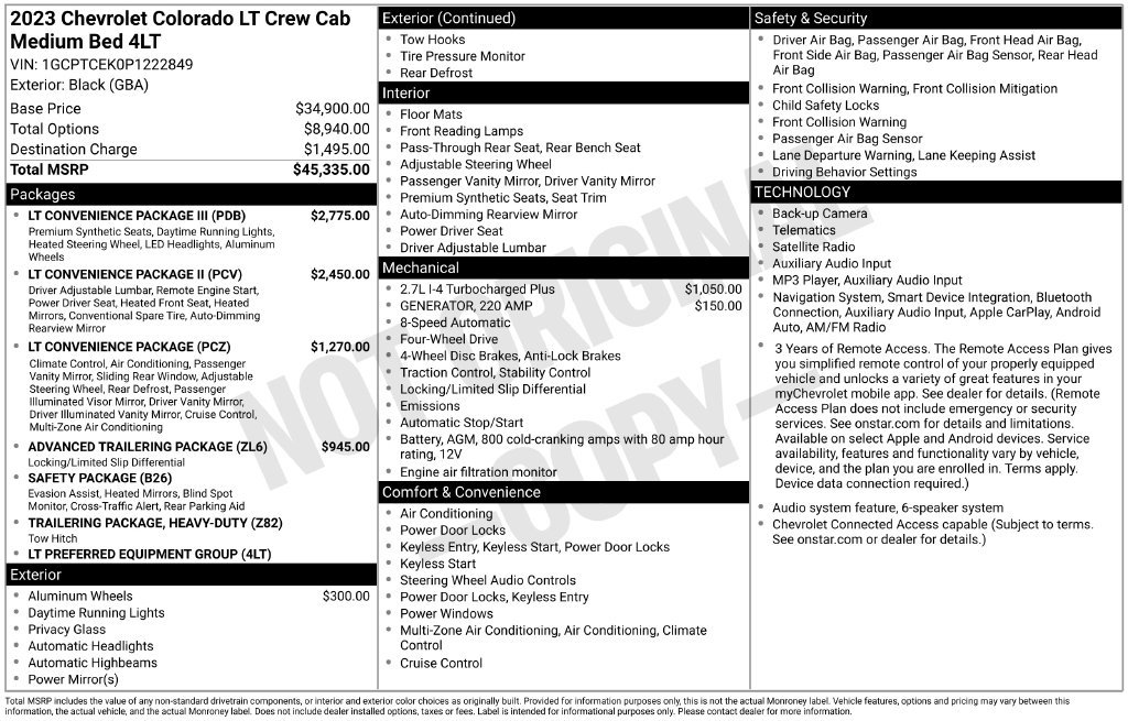 Used 2023 Chevrolet Colorado LT w/ LT Convenience Package III AWD/4WD image 29