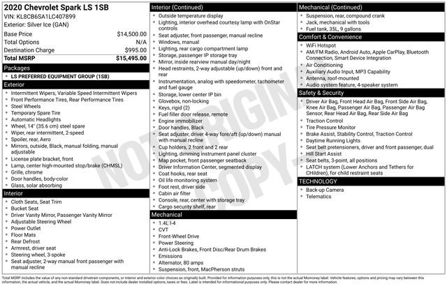 Used 2020 Chevrolet Spark LS image 21