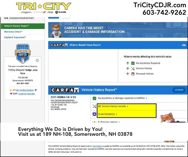 Used 2021 Honda CR-V EX image 13