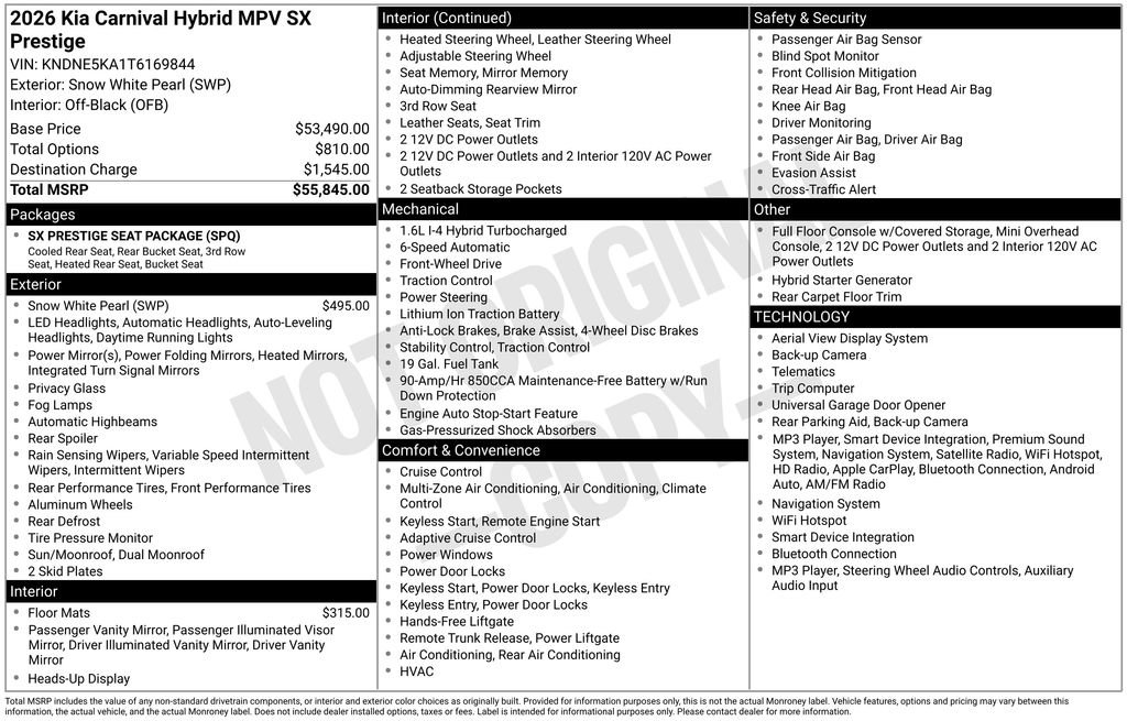 New 2026 Kia Carnival SX Prestige FWD image 4