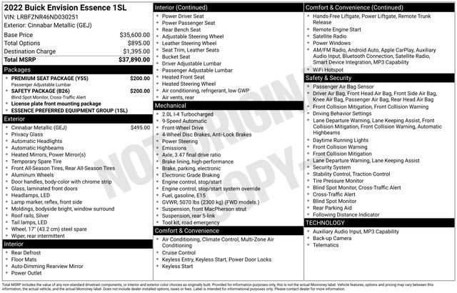 Used 2022 Buick Envision Essence w/ Safety Package image 12