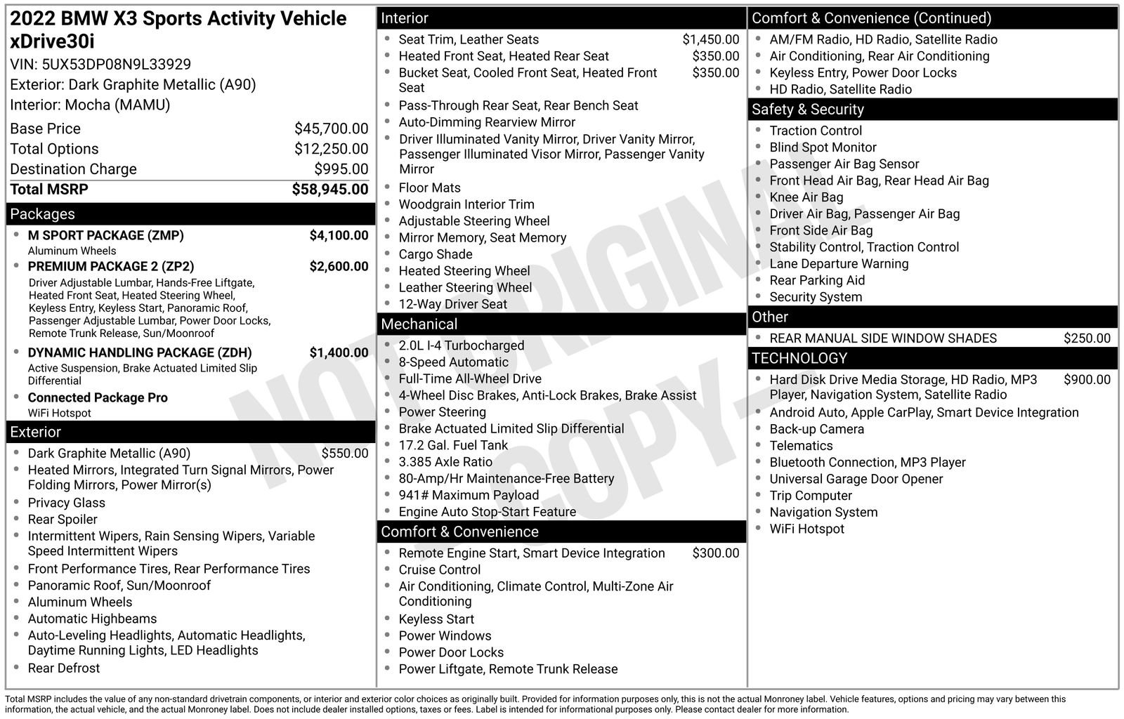 Used 2022 BMW X3 xDrive30i w/ M Sport Package image 29