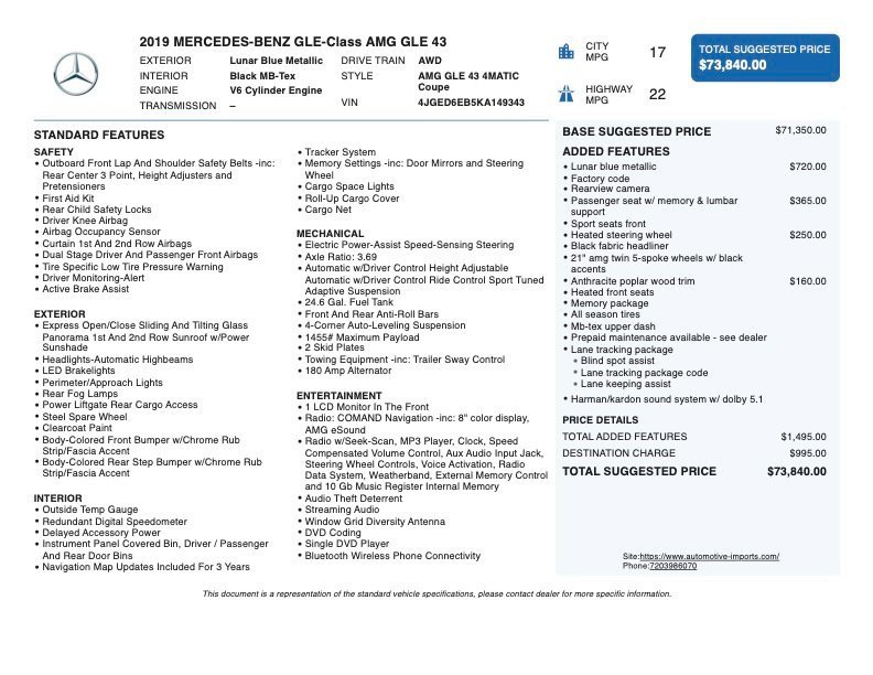 Used 2019 Mercedes-Benz GLE 43 AMG GLE 43 AMG image 2