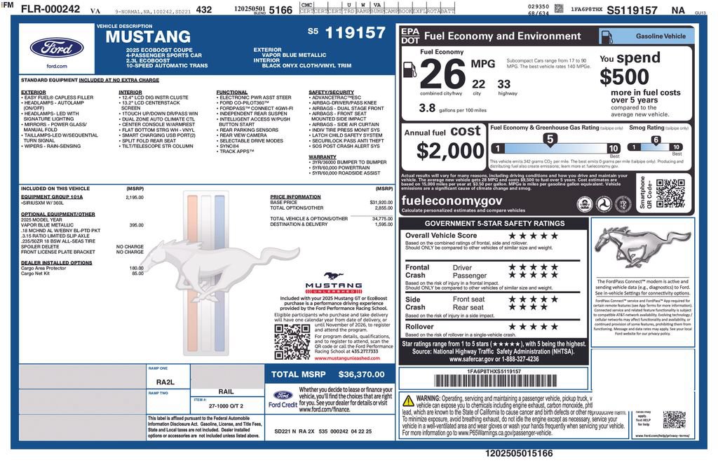 Used 2025 Ford Mustang Coupe RWD image 5