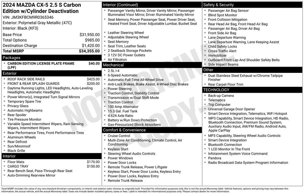 Used 2024 MAZDA CX-5 Carbon Edition AWD/4WD image 8
