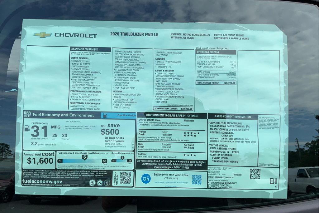 New 2026 Chevrolet TrailBlazer LS FWD image 22