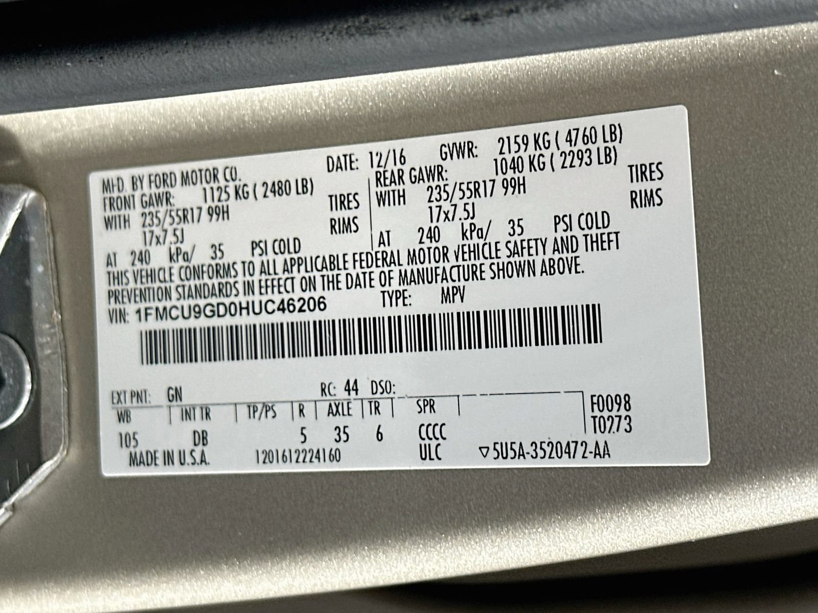 Used 2017 Ford Escape SE w/ SE Leather Comfort Package AWD/4WD image 30
