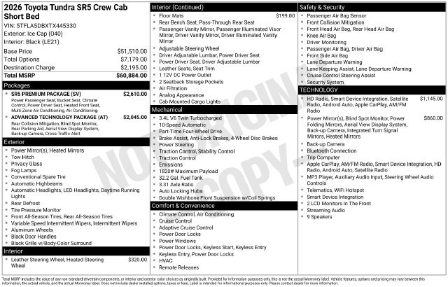 New 2026 Toyota Tundra SR5 w/ SR5 Premium Package AWD/4WD image 33