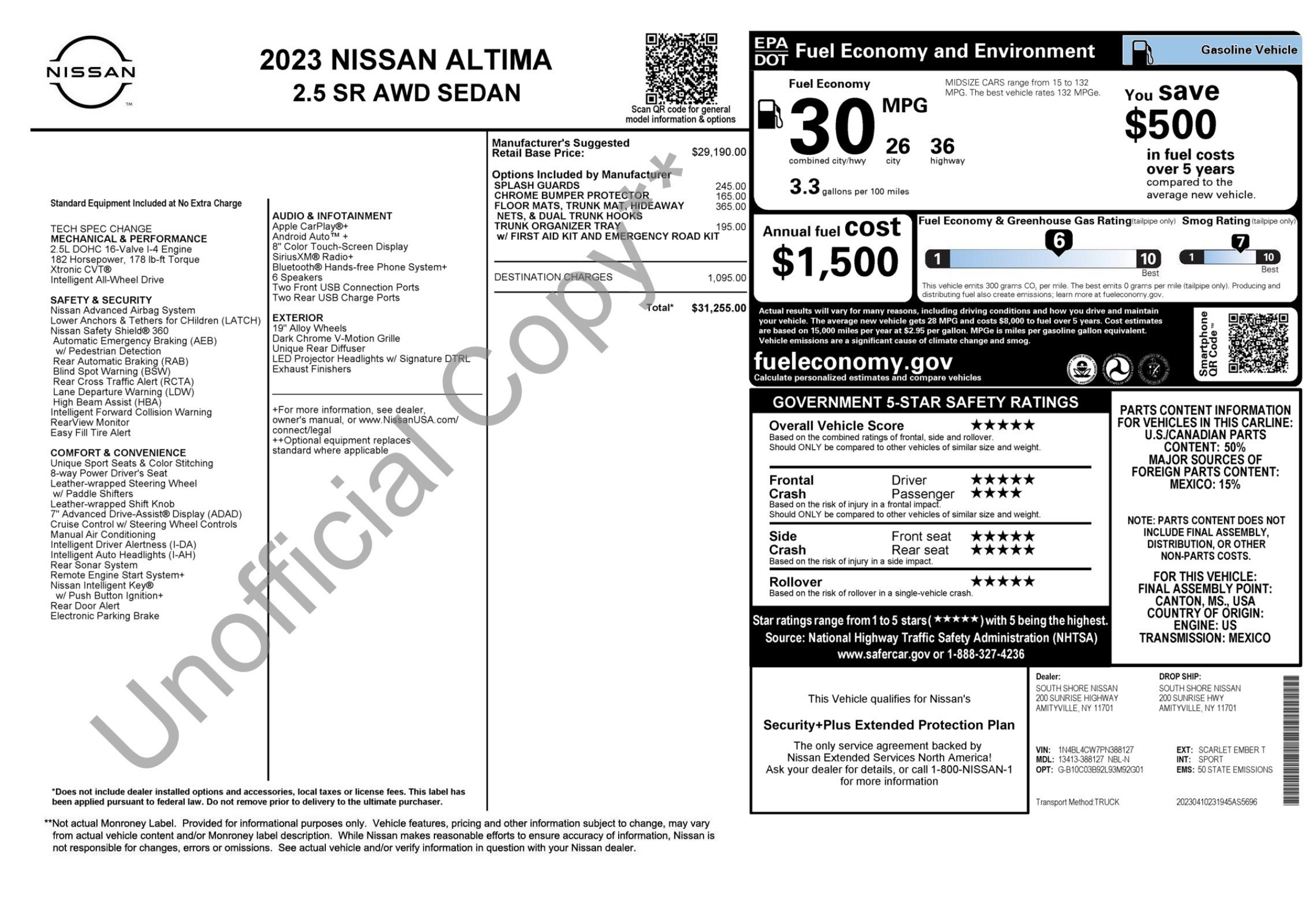 Used 2023 Nissan Altima 2.5 SR AWD/4WD image 2