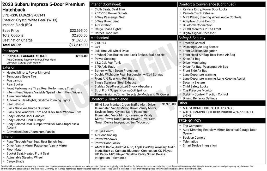 Certified 2023 Subaru Impreza Premium w/ Popular Package #3 image 8