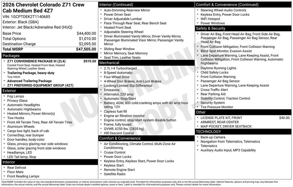 New 2026 Chevrolet Colorado Z71 w/ Z71 Convenience Package 2 image 18