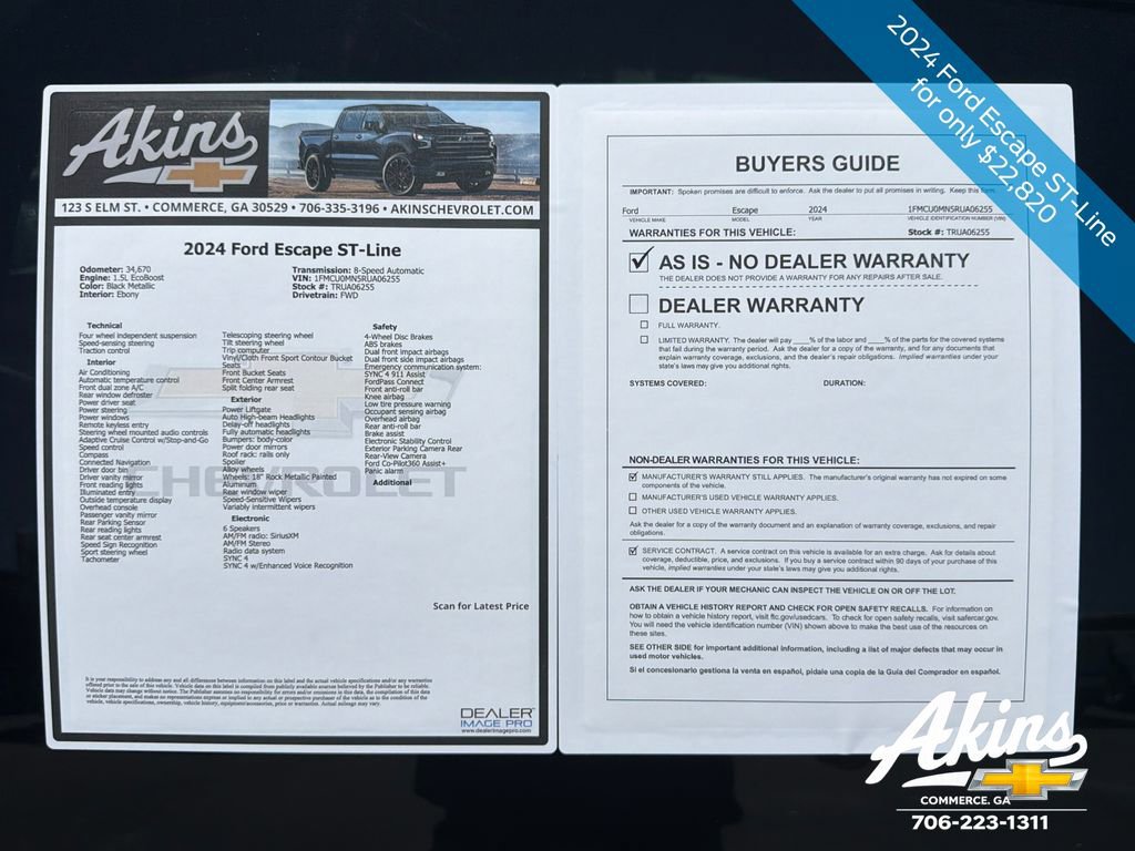 Used 2024 Ford Escape ST-Line w/ Tech Pack #1 FWD image 11
