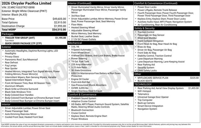 New 2026 Chrysler Pacifica Limited w/ Trailer Tow Group image 31