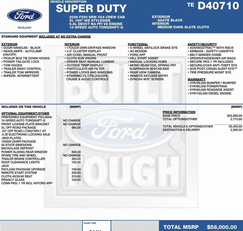 New 2026 Ford F250 XL w/ XL Off-Road Package image 2