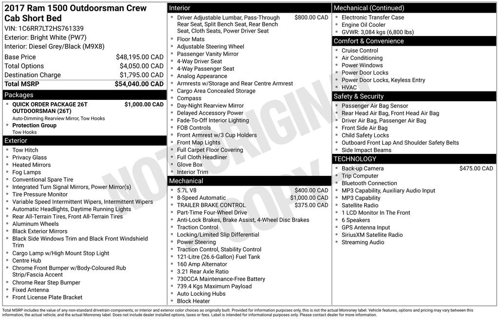 Used 2017 RAM 1500 Outdoorsman AWD/4WD image 10