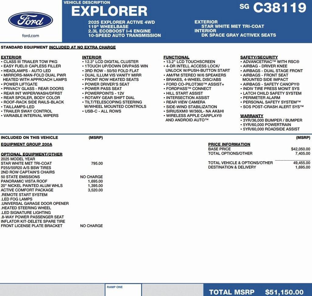 New 2025 Ford Explorer Active w/ Active Comfort Package image 2