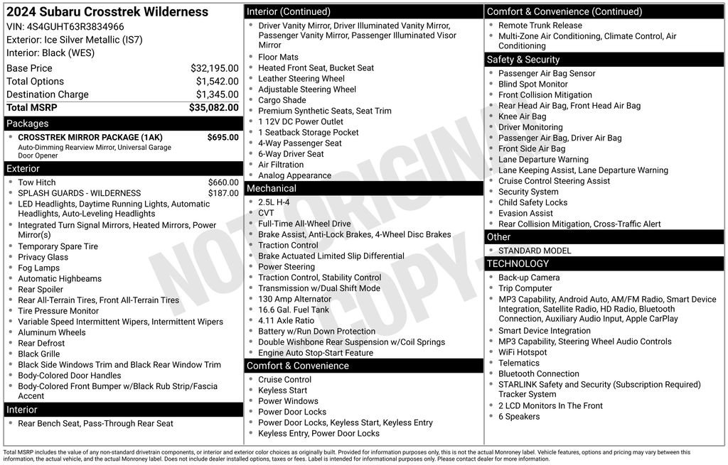 Certified 2024 Subaru Crosstrek 2.5i Wilderness w/ Crosstrek Mirror Package AWD/4WD image 27