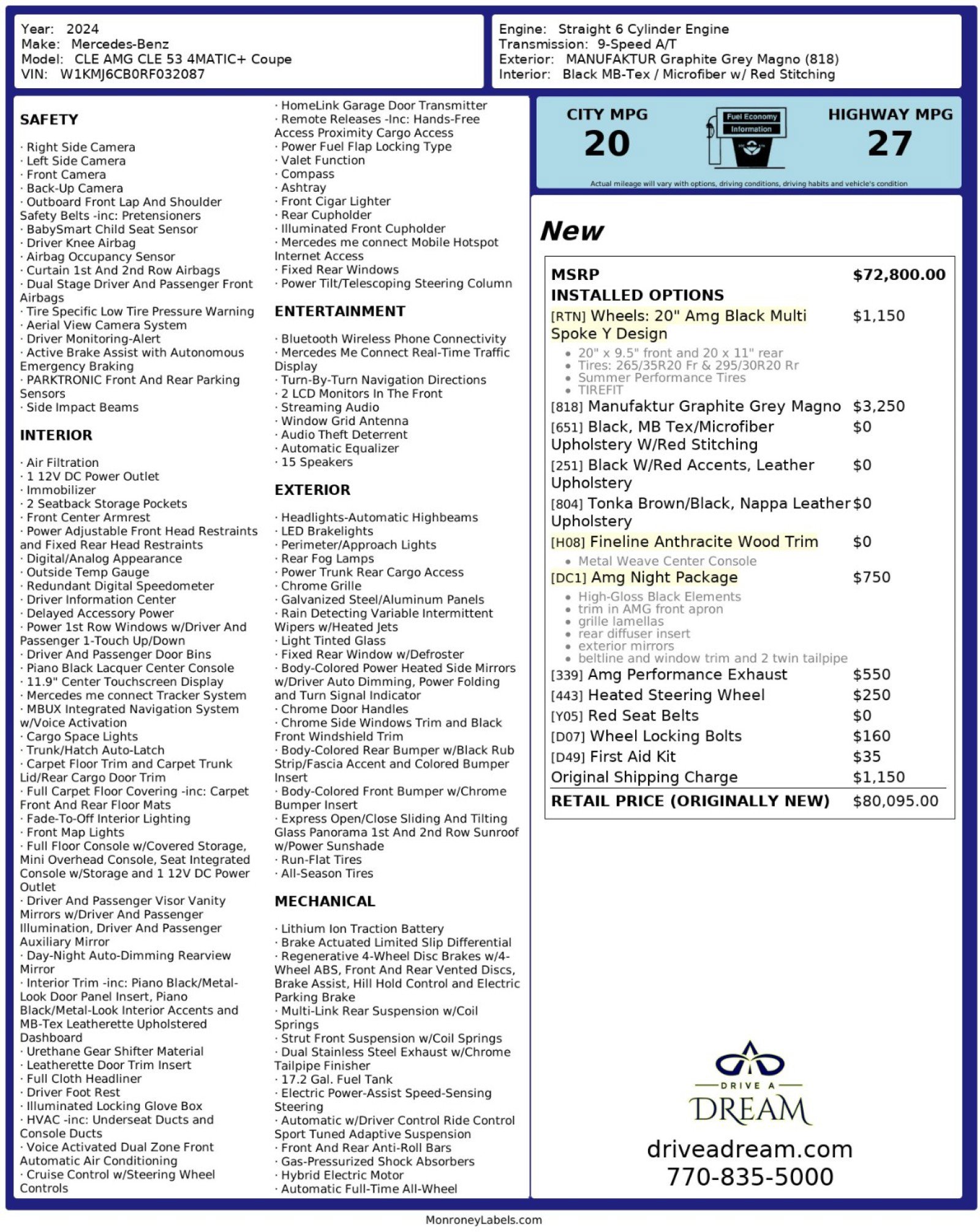 Used 2024 Mercedes-Benz CLE 53 AMG 4MATIC image 58