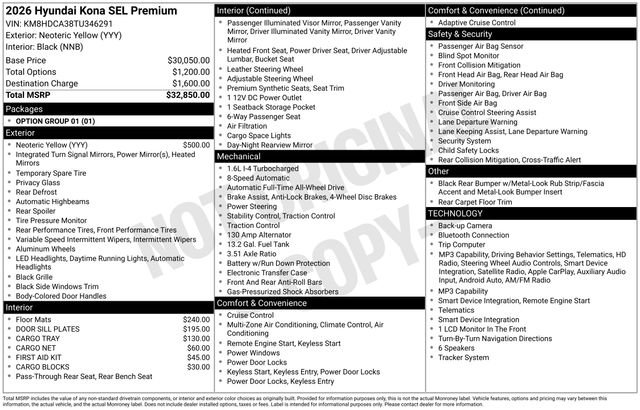 Certified 2026 Hyundai Kona SEL Premium AWD/4WD image 33