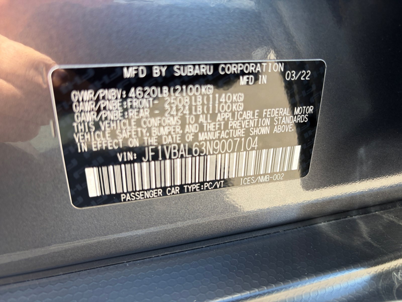Certified 2022 Subaru WRX Limited AWD/4WD image 35
