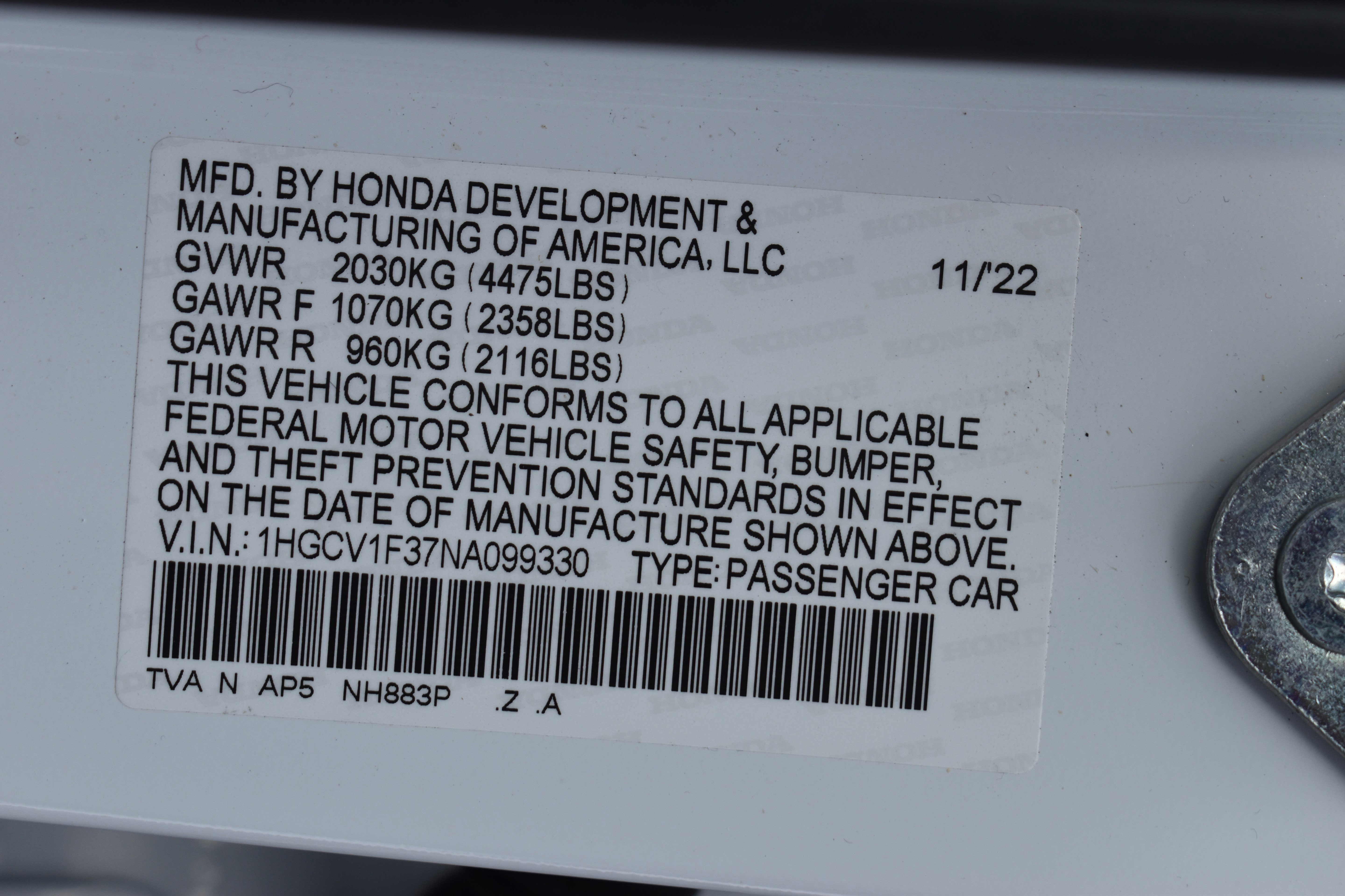 Certified 2022 Honda Accord Sport image 36