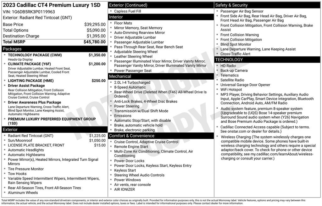Used 2023 Cadillac CT4 Premium Luxury w/ Technology Package RWD image 24