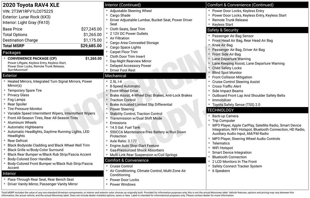 Used 2020 Toyota RAV4 XLE w/ Convenience Package FWD image 54