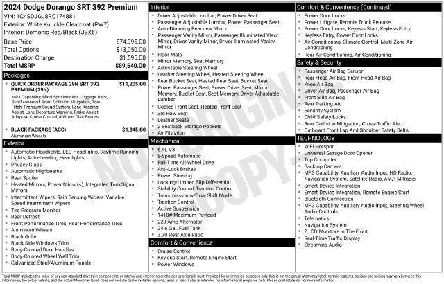 Used 2024 Dodge Durango SRT AWD/4WD image 38