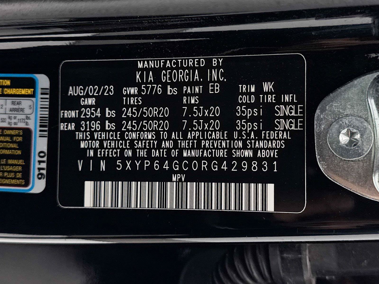 Certified 2024 Kia Telluride S w/ S Sunroof Package FWD image 38