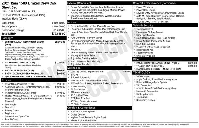 Used 2021 RAM 1500 Limited AWD/4WD image 30