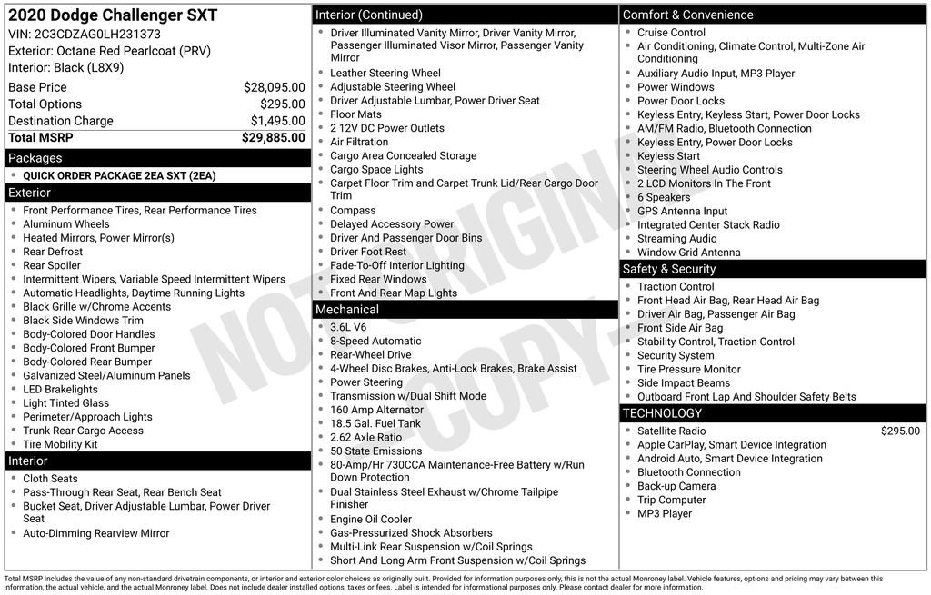 Used 2020 Dodge Challenger SXT RWD image 7