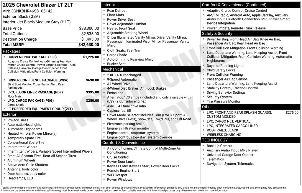 New 2025 Chevrolet Blazer LT w/ Convenience Package AWD/4WD image 4