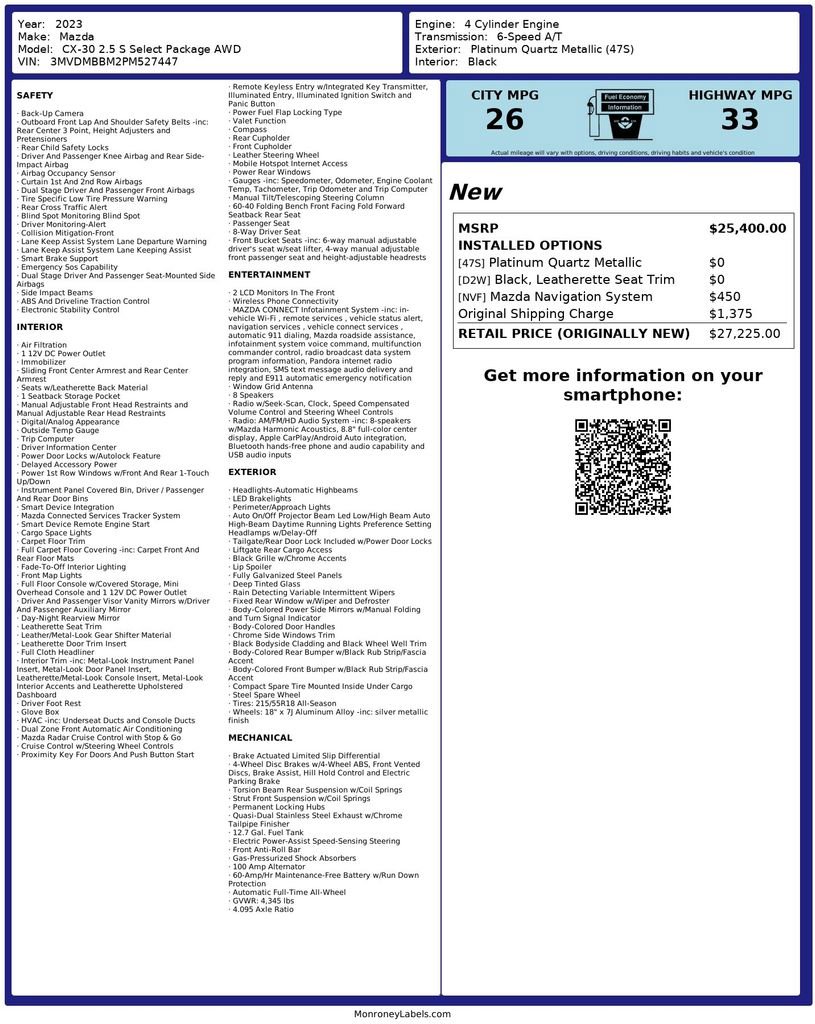 Used 2023 MAZDA CX-30 AWD 2.5 S w/ Select Package image 21