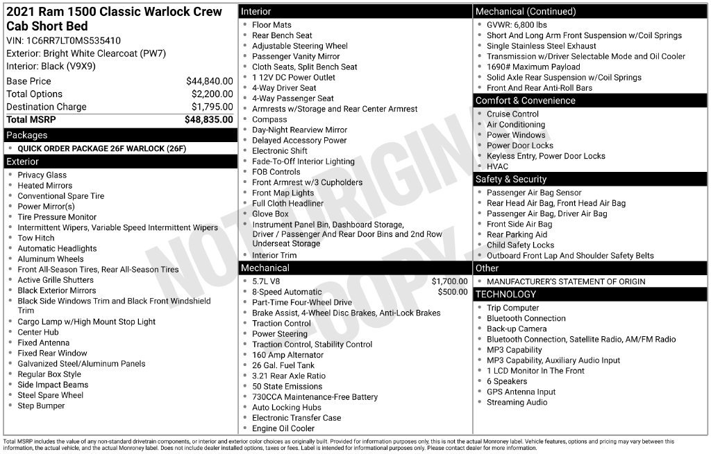 Used 2021 RAM 1500 Warlock AWD/4WD image 6