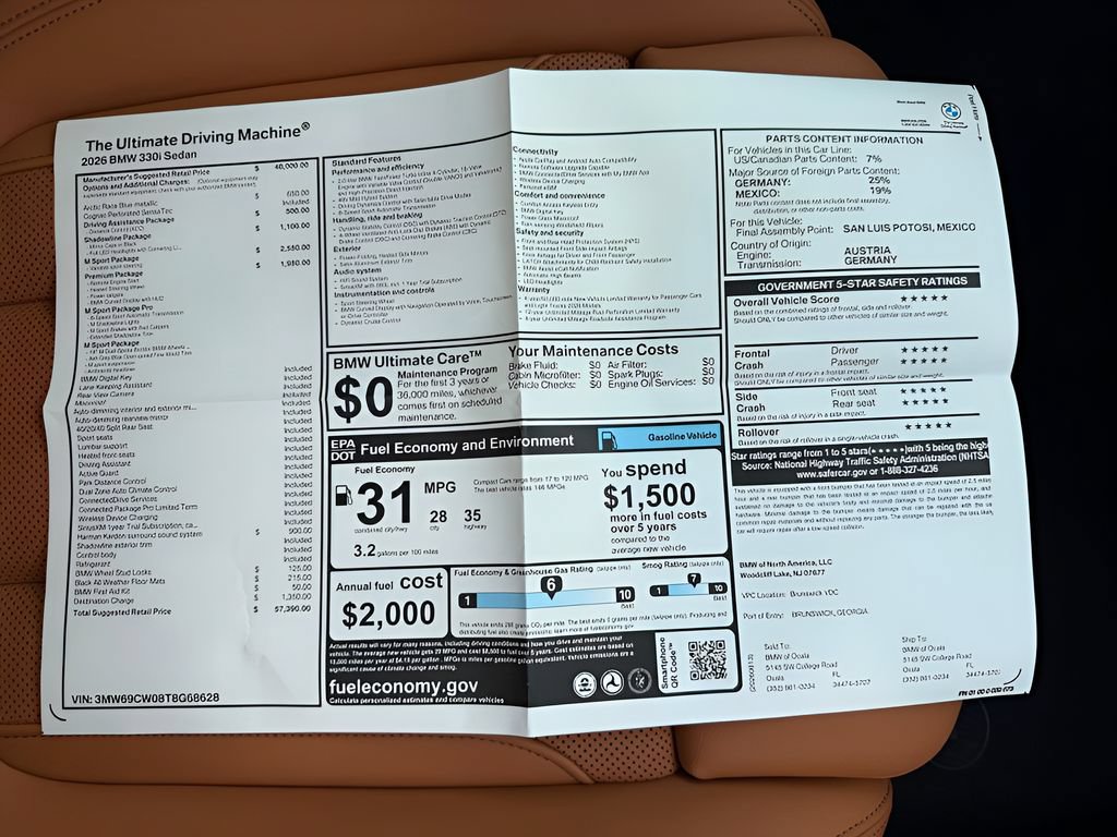 New 2026 BMW 330i Sedan w/ M Sport Package RWD image 25
