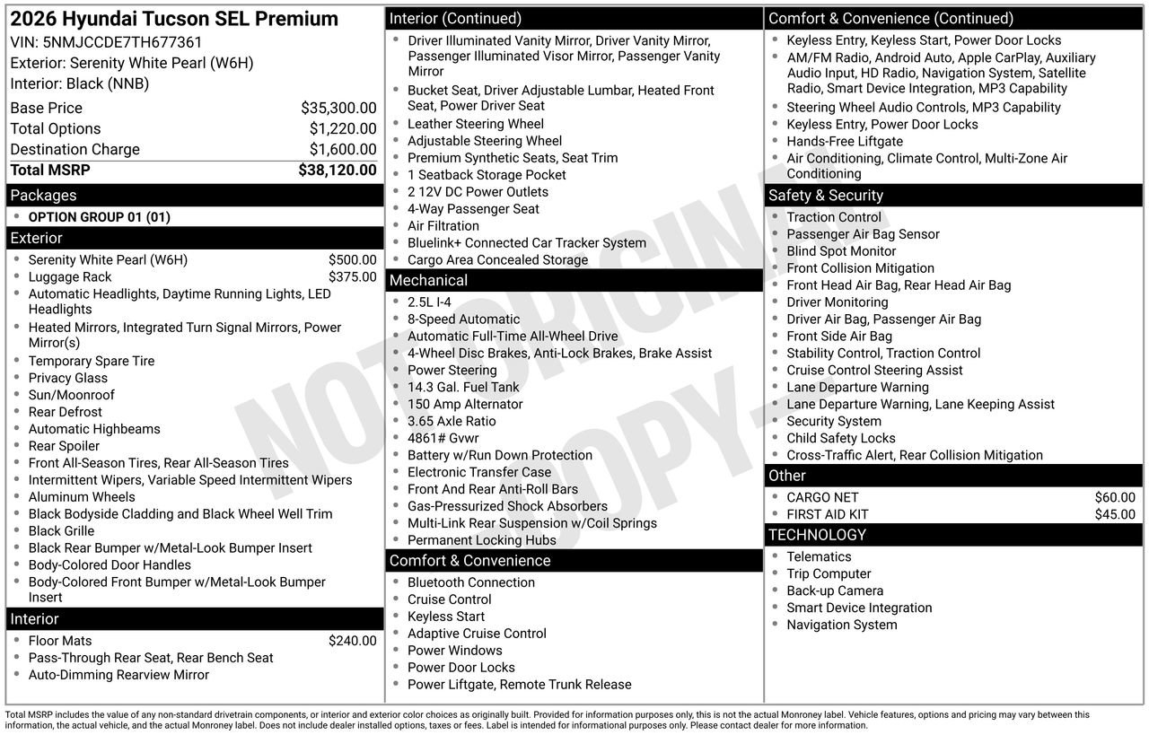 New 2026 Hyundai Tucson SEL AWD/4WD image 7