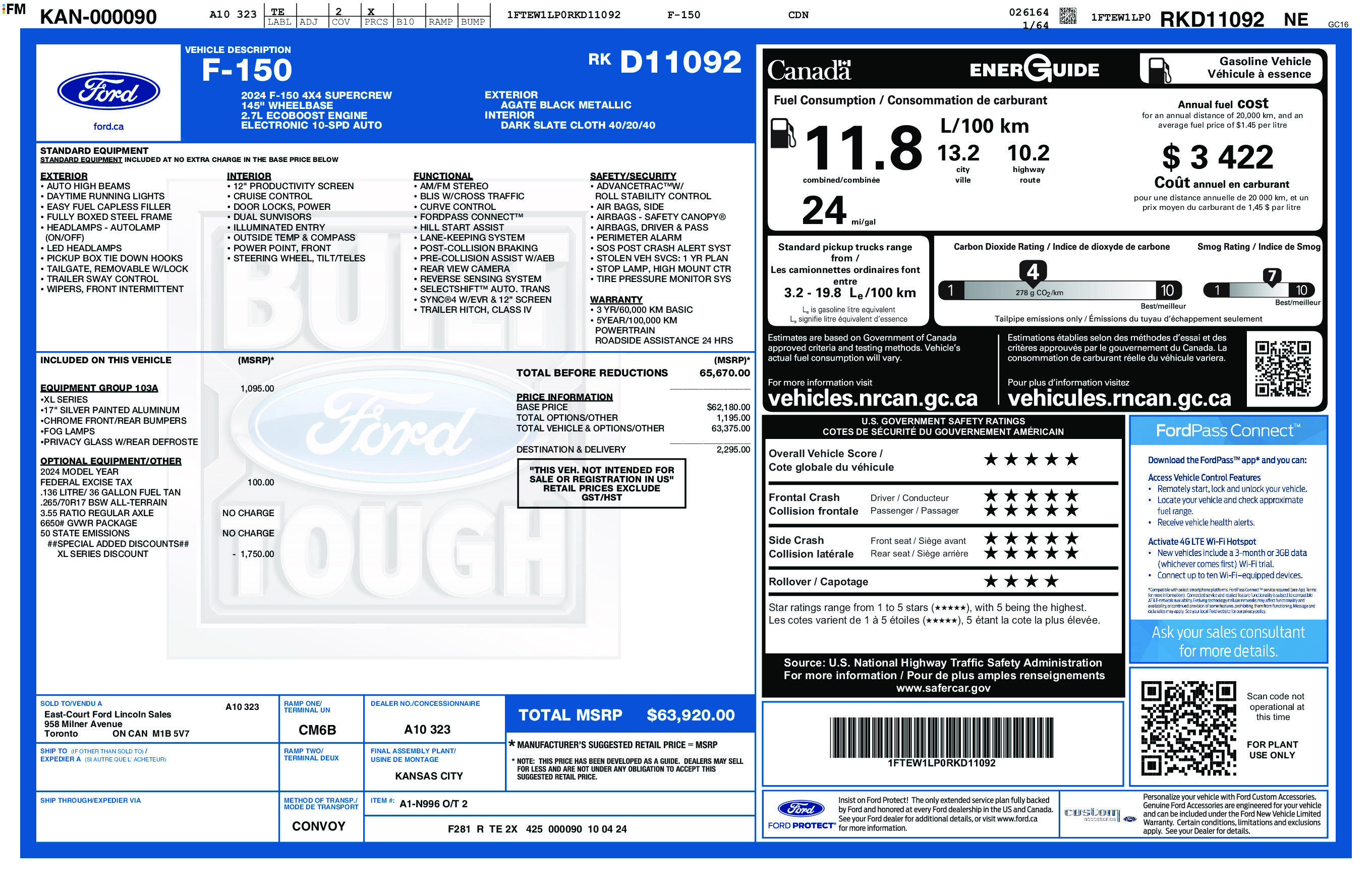 Used 2024 Ford F150 XL w/ Equipment Group 103A High AWD/4WD image 2