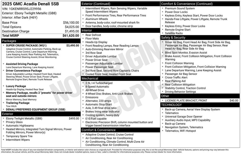 Certified 2025 GMC Acadia Denali w/ Super Cruise Package AWD/4WD image 4