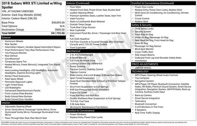 Used 2018 Subaru WRX STI Limited image 2