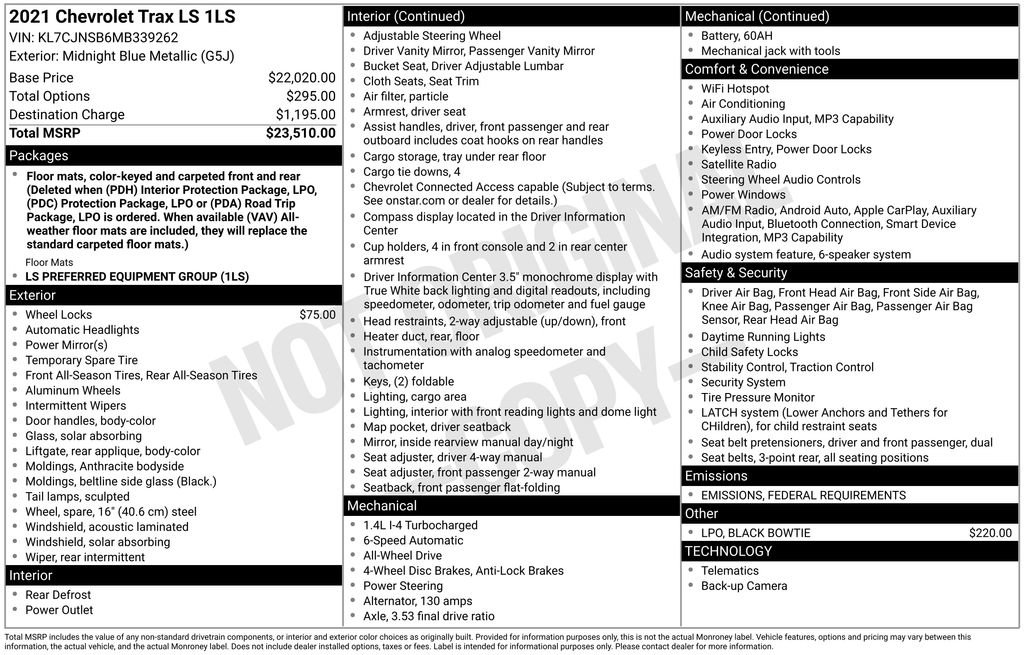 Used 2021 Chevrolet Trax LS image 31