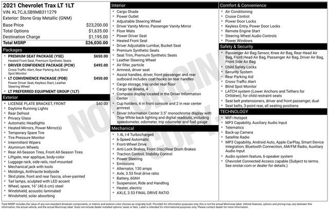 Used 2021 Chevrolet Trax LT w/ Premium Seat Package FWD image 4