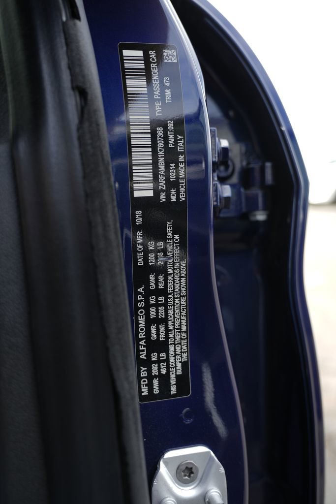 Used 2019 Alfa Romeo Giulia Ti Sport w/ Quick Order Package 22U Sport image 68